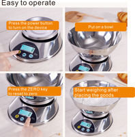 Balance de table SOHE-04 1kg/0.1g 3kg/0.1g 6kg/0.1g LCD en acier inoxydable haute précision, multi-unites sélectionnables, indicateur de batterie, OEM 1