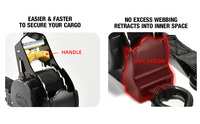 Lot de 2 sangles d'arrimage à cliquet auto-rétractables 1 po x 3 m, capacité 1500 lb