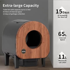 Caméra OEM intelligente, automatique, autonettoyante, bac à litière pour toilettes pour animaux de compagnie, nettoyage facile, WiFi APP, contrôle 75L, espace intérieur pour chats - Product Image 2