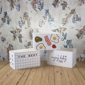 Boîte d'emballage carrée en papier kraft jetable, écologique, recyclable, avec logo personnalisé, pour <span class=keywords><strong>boulangerie</strong></span>, desserts, sushis, aliments pour animaux de compagnie - Product Image 3