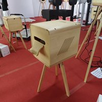 Support d'imprimante pour photomaton en bois assemblé, emballé plat, réduit les frais de transport, boîtier d'imprimante portable sur trépied