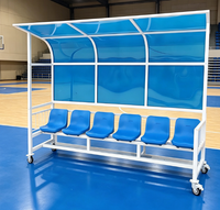 Abri mobile pour équipe de football avec toit en polycarbonate, banc portable pour les joueurs réservistes, pour utilisation sur les terrains de sport et les stades