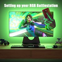 Kit Feican Sync Box Dropshipping, rétroéclairage LED avec RGBIC TV, bande lumineuse intelligente à immersion libre, 5 mètres, plastique noir