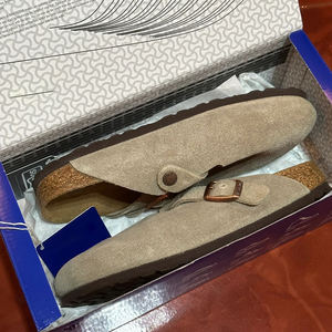 Birkenstocks – Nouveaux sabots d'été à bout fermé en PU léger, semelle en liège rehaussée en cuir de vachette, style hiver-printemps - Product Image 3