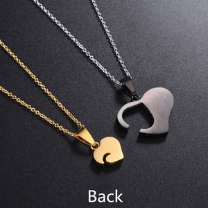 Fashion Stainless Steel Puzzle Couple Necklace Valentine's Day Gift <b>Titanium</b> Steel Pendants Necklace for Couple Men Women - Product Image 3