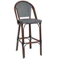 Meubles de jardin de café en plein air, cadre en bambou, meubles en rotin synthétique, chaise de bar de bistrot français Paris