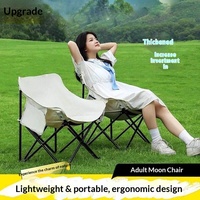 Outdoor Klappstuhl im europäischen Stil aus Kohlenstoffstahl, mondförmig, tragbare Bank, Angelhocker mit Rückenlehne, Picknickhocker aus Oxford-Stoff