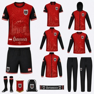 Maillot de football 2026 pour hommes et femmes, nouvelle tenue originale de l'équipe nationale autrichienne, maillot extérieur et domicile, ensemble short et maillot - Product Image 3