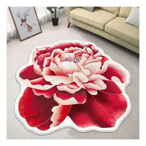 Diamond Velvet Flower Shape Carpets 3D Printing Floor Mat Bedroom Home Decoration Rugs