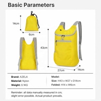 Mochila Plegable de Nailon Ripstop con Logotipo Personalizado OEM ODM, con Puerto para Auriculares y Bolsa con Cordón para Viajes y Montañismo