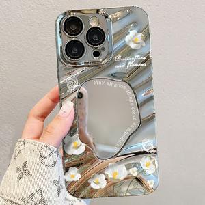 Mariposa flor espejo pulsera galvanizada TPU astilla funda de teléfono móvil para <span class=keywords><strong>iPhone</strong></span> 8 X <span class=keywords><strong>Xr</strong></span> Xs 11 12 13 14 15 16 Pro Max cubierta - Product Image 3