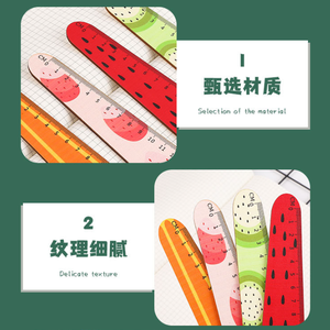 A Set of 4 <strong>Wooden</strong> Bookmark Stationery Items Fruit-shaped Learning Stationery Gifts Cartoon <strong>Wooden</strong> Ruler Ornaments for <strong>Desks</strong> - Product Image 5