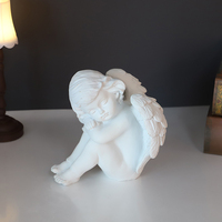 Offre Spéciale personnalisé chérubin ange Statue résine ange Sculpture décoration blanc enfant priant ange Figurine Souvenir cadeau