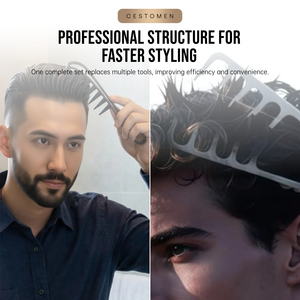 Kit de 3 peignes professionnels pour hommes pour barbier, peignes texturés en ABS pour coiffure, peignes à dents larges pour <span class=keywords><strong>cheveux</strong></span> <span class=keywords><strong>bouclés</strong></span> - Product Image 2