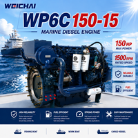 Moteur diesel marin Weichai WP6C150-15, 150 CV, 1500 tr/min, 6 cylindres, turbocompressé, refroidi par eau, pour bateau de pêche