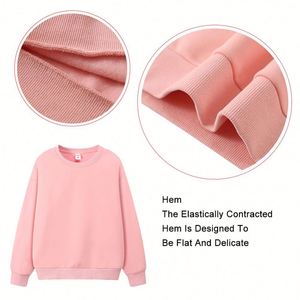 Sweat-shirt à col rond épais en coton, coupe oversize, avec impression sérigraphiée, sans marque, doux et résistant, idéal pour l'emballage de vêtements. - Product Image 5