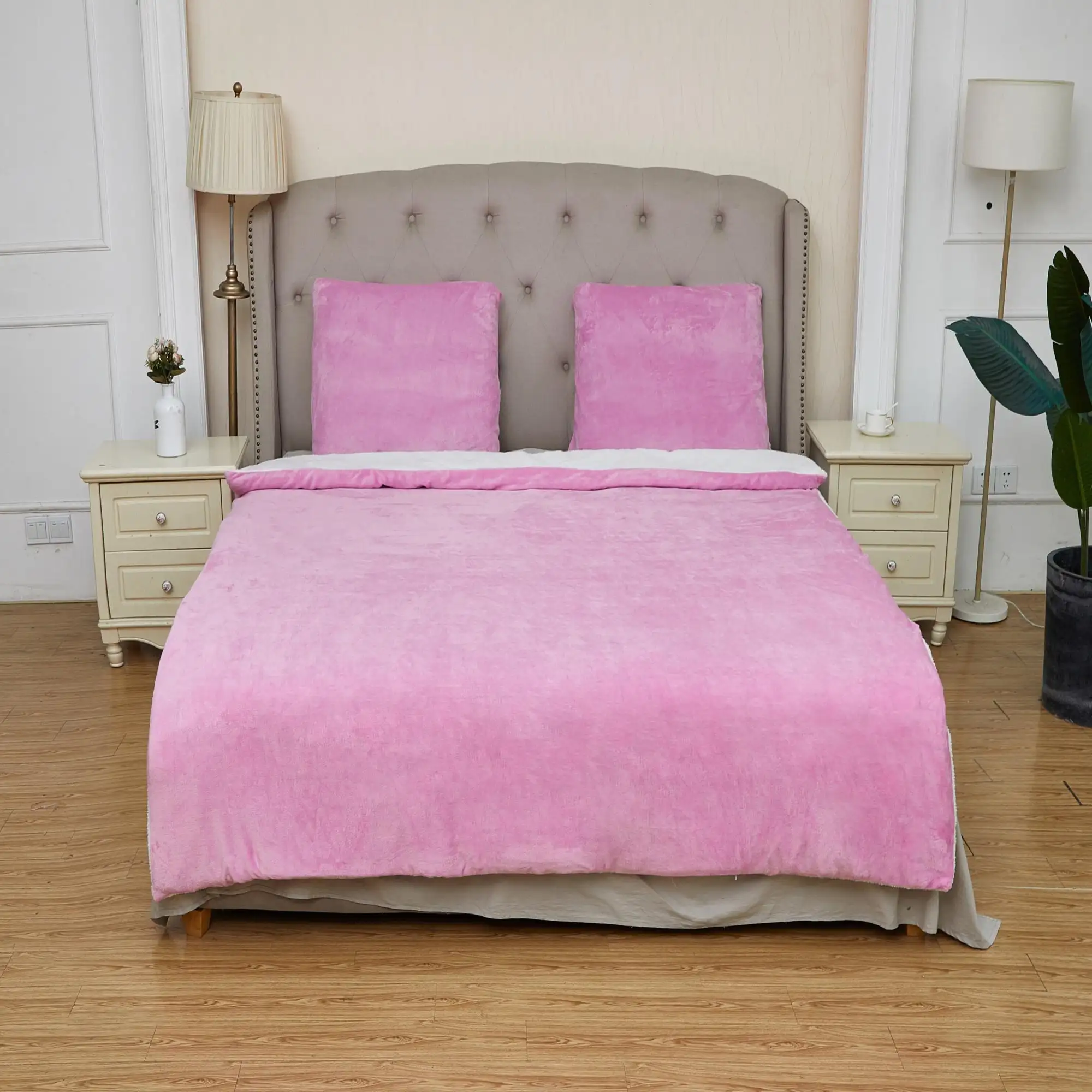 Quilt Set Premium Flannel Fleece Velvet Comforter Sets Warm Plush Pillow Case Quilt Cover Bedding Set