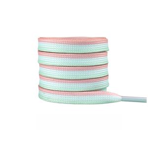 Bulk Custom Flat <b>Shoelaces</b> 8mm Wide Double Layer Three-Color Stitching Polyester Cotton Laces for Canvas Casual Sneakers - Product Image 6