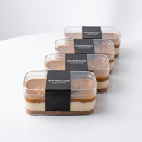 Conteneur à gâteau carré en plastique PS transparent jetable, recyclable, épaisseur 1,5 mm, pour l'emballage de bonbons et d'aliments
