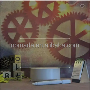 Diy LED creatives Pen rewrit lumineux blanc led tableau de notes 3d veilleuse lampe de table acrylique tableau d'écriture avec stylo - Product Image 4