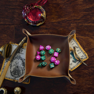 Plateau à dés DND en cuir véritable avec sangle Plateau en cuir RPG Plateau de valet <span class=keywords><strong>Crazy</strong></span> Horse Plateau à dés roulant en cuir - Product Image 6