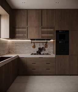 Meuble de cuisine modulaire, plan de travail en acier inoxydable, plan de travail en granit, meuble de cuisine moderne, évier de cuisine - Product Image 2