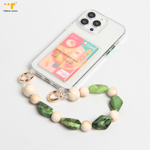 Ciondolo Natalizio per Telefono in Acrilico con Catenina a Serpente, a Forma di Fagiolo, Campanella in TPU, Trasparente, con Pietra Naturale, per Cellulare e Chiavi - Product Image 4
