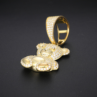 Günstigster Preis Besteht Diamantprüfer Moissanit Kleiner Bär Anhänger 925 Sterling Silber Iced Out Hip Hop Cartoon Anhänger