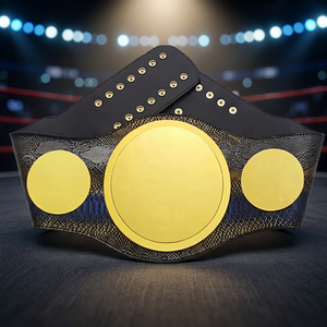 Ceinture de championnat sportive en cuir personnalisée pour le judo, le karaté, le BJJ, le MMA et la lutte - Personnalisable avec logo et texte sur mesure - Product Image 3