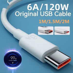 Cable USB Tipo C 2026 6A, Cargador de 120W, Carga Rápida para <span class=keywords><strong>13</strong></span>, 12, 11, 10 Pro, Ultra, <span class=keywords><strong>Poco</strong></span> <span class=keywords><strong>X3</strong></span>, Note, K70, 6050, 40 - Product Image 2