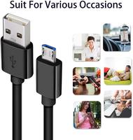 Cable Micro USB Certificado CE Rosh de 3 pies, 6 pies, 10 pies, Cables USB de Carga Rápida V8 Tipo C 2A, Cable de Datos, Cargador para Android