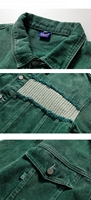 Manteau vert Rewash Tooling Stitching Veste à glands pour hommes et femmes Factory Hot Custom Spring Autumn Super Large Denim Stand