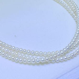 Collier essentiel d'automne, longue chaîne de pull en perles, perles d'eau douce rondes de 3-4 mm, presque parfaites, accessoire en perles de Zhuji - Product Image 1