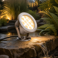 Lumière de fontaine sous-marine IP68 RGB DMX en acier inoxydable, transformateur inclus pour la décoration de piscine extérieure, de jardin et d'eau
