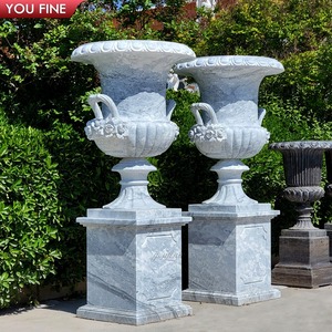 Grande Plante De Jardin <span class=keywords><strong>Pot</strong></span> De Fleur En Marbre Sculpture Vase Statue - Product Image 2