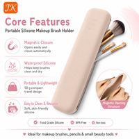 Sac à pinceaux de maquillage en silicone Jinke, fermeture magnétique, trousse de toilette de voyage, étanche, portable, non toxique, vente en gros personnalisée OEM