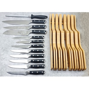 Ensemble de couteaux de cuisine haut de gamme de 14 pièces avec organisateur de tiroir en bambou et 12 couteaux et 1 aiguiseur de couteaux - Product Image 5