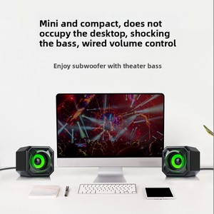 Enceintes de jeu RGB vertes et orange - Système audio de bureau 10W alimenté par USB pour PC, ordinateur portable, configuration de joueur avec éclairage dynamique - Product Image 5