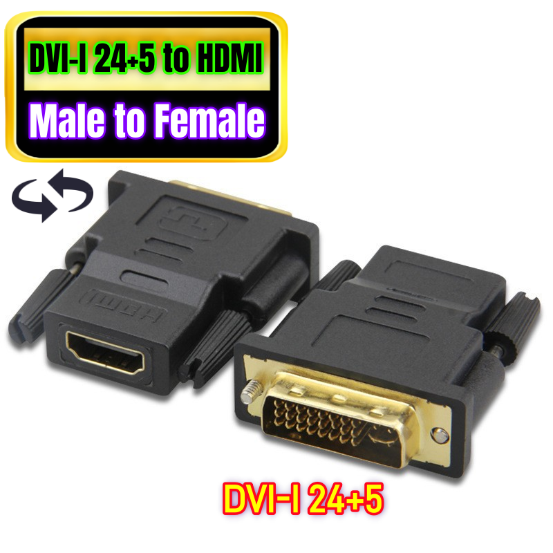 DVI-I 24+5 Male to HDMI Black