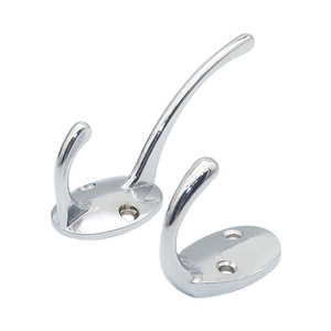Wall Mount Zinc Alloy <b>Hooks</b> Heavy Duty Modern Design For Door Bathroom <b>Kitchen</b> Use Round Shape Nickel Plated - Product Image 1