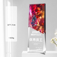 Trophée de cristal d'impression couleur personnalisé Médailles et plaques de forme colorée 3D personnalisées