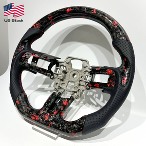 Volante LED de Fibra de Carbono Forjado <span class=keywords><strong>Rojo</strong></span> para <span class=keywords><strong>Ford</strong></span> <span class=keywords><strong>Mustang</strong></span> 2015-2023, Envío Rápido desde Almacén en EE. UU. - Product Image 4