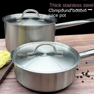 Thép Không Gỉ Nước Sốt <span class=keywords><strong>Pan</strong></span> Cao Hoặc Ngắn Dày Đáy Duy Nhất Xử Lý Nấu Ăn Súp Sữa Tương Thích Với Nhiều Bếp - Product Image 5