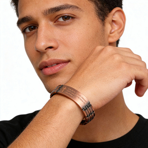 Nuevo y Moderno Anillo Geométrico de Cobre Antiguo con Baño de Cobre, <span class=keywords><strong>Terapia</strong></span> Magnética Bioenergética para el Alivio del Dolor y la Artritis, para Hombre, Aniversario - Product Image 3