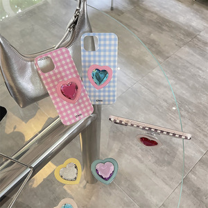 Support de téléphone rétractable en forme de cœur couleur bonbon avec anneau adhésif 3M pour filles - Product Image 3