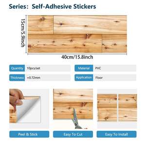 พื้นไม้ลายไม้จริงแบบมีกาวในตัว ทนทาน ติดตั้งง่ายด้วยตัวเองเพื่อการปรับปรุงอย่างรวดเร็ว - Product Image 3