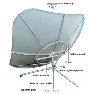 Réchaud <span class=keywords><strong>solaire</strong></span> pliable pour la maison, longueur focale de 0,7 m, dimensions 1,35 m x 1,35 m, appareil de chauffe-eau à économie d'énergie pour une utilisation en milieu rural et en extérieur - Product Image 2