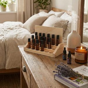 Wooden Essential Oil Storage Rack Multifunctional Standing Type For Home Use - Product Image 1
