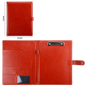Carpeta de cuero PU de tamaño <span class=keywords><strong>A4</strong></span> con logotipo personalizado y clip de hebilla magnética para uso escolar y de documentos - Product Image 1