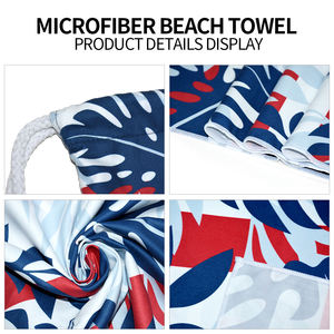 कस्टम लोगो 90*180 सेमी ओवरसाइज़ त्वरित सूखी रेत मुक्त खेल तौलिए बैकपैक के साथ पुनर्नवीनीकरण माइक्रोफाइबर समुद्र तट तौलिया - Product Image 2